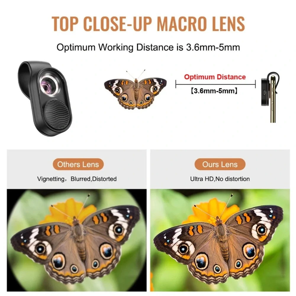 100X magnification microscope lens mobile LED Light micro pocket lenses